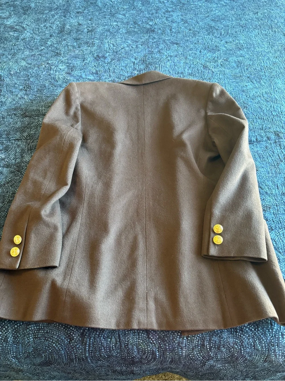 Vintage Dior Women's Double-Breasted Brown Blazer with Gold Buttons